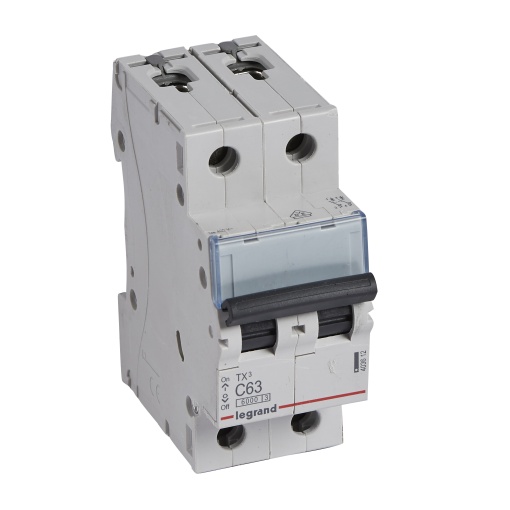 Disjuntores TX³ 6000-6kA - 2P - 230400 V - 63 A -Curva C - 2 módulos