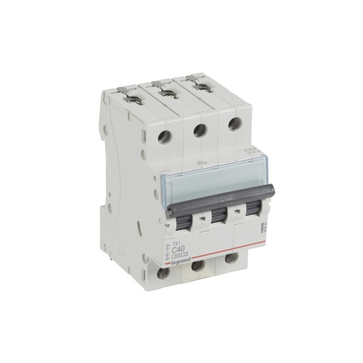 Disjuntores TX³ 6000-6kA - 3P - 400 V - 40 A -Curva C - 3 módulos