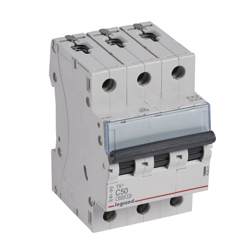 Disjuntores TX³ 6000-6kA - 3P - 400 V - 50 A -Curva C - 3 módulos