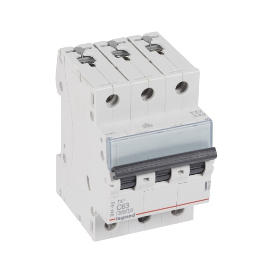 Disjuntores TX³ 6000-6kA - 3P - 400 V - 63 A -Curva C - 3 módulos