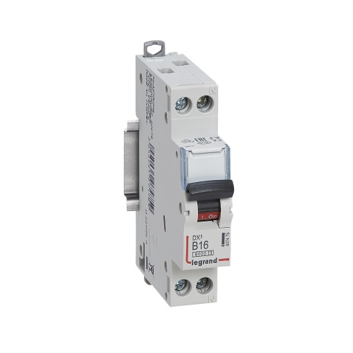 Disjuntor DX³ 6000-10 kA - 1PN - 230 V- 16 A - Curva B- Neutro a direita - 1M