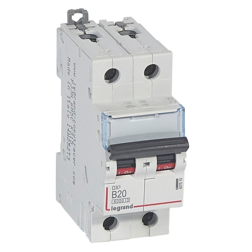 Disjuntor DX³ 6000 - 10 kA - 2P - 230400 V - 20 A - Curva B - 2 mód
