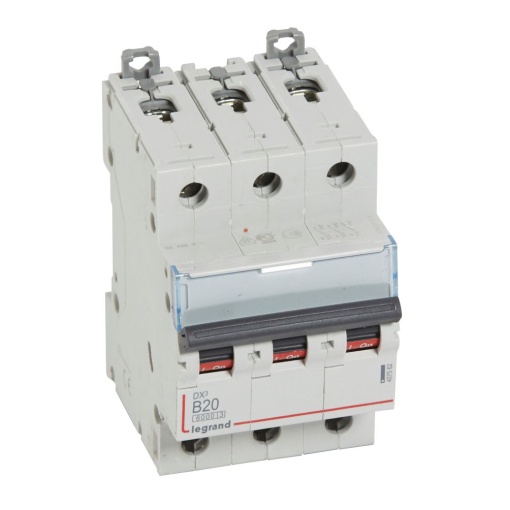 Disjuntor DX³ 6000 - 10 kA - 3P - 400 V - 20 A - Curva B - 3 mód