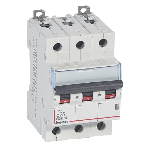 Disjuntor DX³ 6000 - 10 kA - 3P - 400 V - 25 A - Curva B - 3 mód
