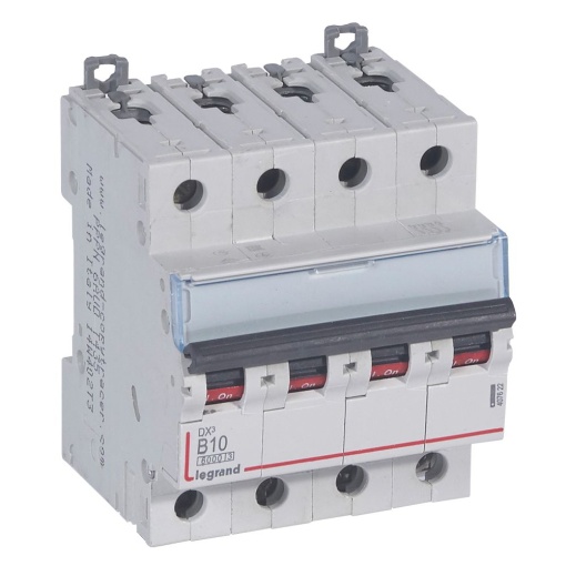 Disjuntor DX³ 6000 - 10 kA - 4P - 400 V - 10 A - Curva B - 4 mód