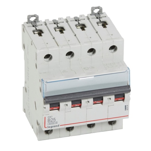 Disjuntor DX³ 6000 - 10 kA - 4P - 400 V - 25 A - Curva B - 4 mód