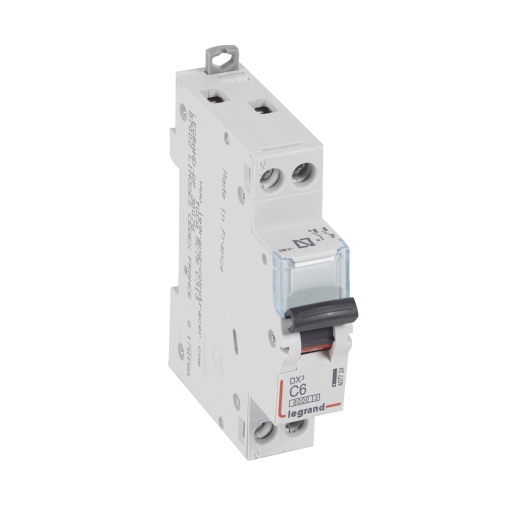 Disjuntor DX³ 6000-10 kA - 1PN - 230 V- 6 A - Curva C -1 mód