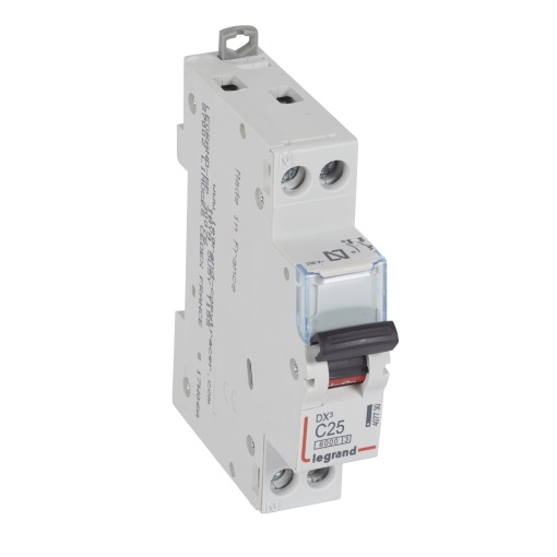 Disjuntor DX³ 6000-10 kA - 1PN - 230 V- 25 A - Curva C -1 mód