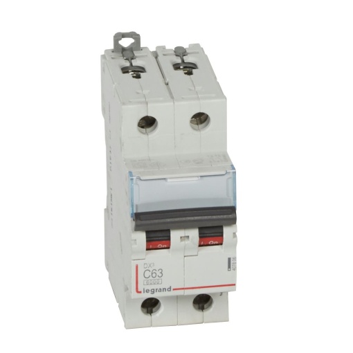 Disjuntor DX³ 6000 - 10 kA - 2P - 230400 V - 63 A - Curva C - 2 mód
