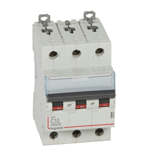 Disjuntor DX³ 6000 - 10 kA - 3P - 400V - 10 A - Curva C - 3 mód