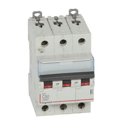 Disjuntor DX³ 6000 - 10 kA - 3P - 400V - 50 A - Curva C - 3 mód
