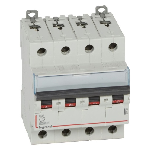 Disjuntor DX³ 6000 - 10 kA - 4P - 400V - 2A - Curva C - 4 mód