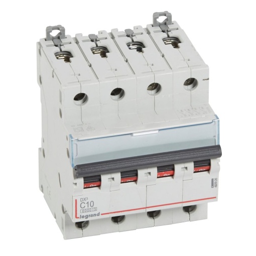 Disjuntor DX³ 6000 - 10 kA - 4P - 400V - 10 A - Curva C - 4 mód