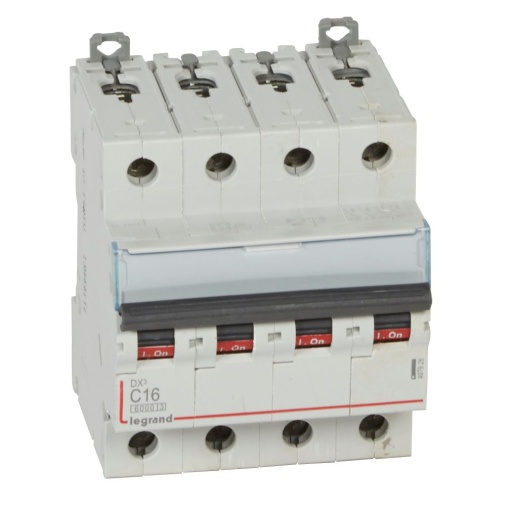 Disjuntor DX³ 6000 - 10 kA - 4P - 400V - 16 A - Curva C - 4 mód