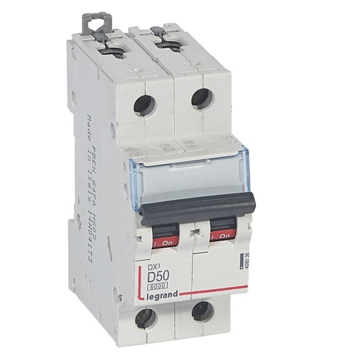Disjuntor DX³ 6000 - 10 kA - 2P - 230400 V - 50 A - Curva D - 2 mód