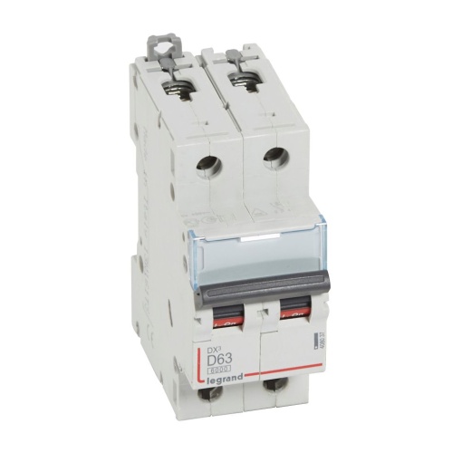 Disjuntor DX³ 6000 - 10 kA - 2P - 230400 V - 63 A - Curva D - 2 mód