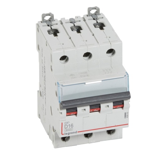 Disjuntor DX³ 6000 - 10 kA - 3P - 400 V - 16 A - Curva D - 3 mód