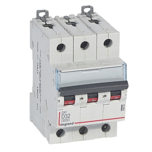 Disjuntor DX³ 6000 - 10 kA - 3P - 400 V - 32 A - Curva D - 3 mód