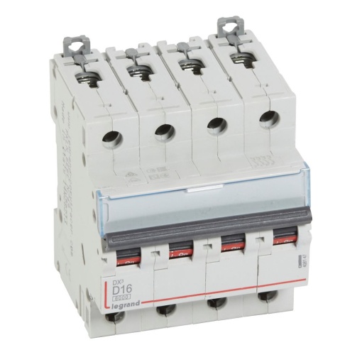 Disjuntor DX³ 6000 - 10 kA - 4P - 400 V - 16 A - Curva D - 4 mód