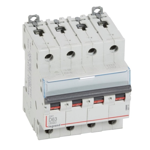 Disjuntor DX³ 6000 - 10 kA - 4P - 400 V - 63 A - Curva D - 4 mód