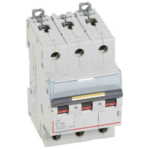 Disjuntores DX3 - 10000A16kA - 3P - 400 V - 16A - curva C - 3 módulos