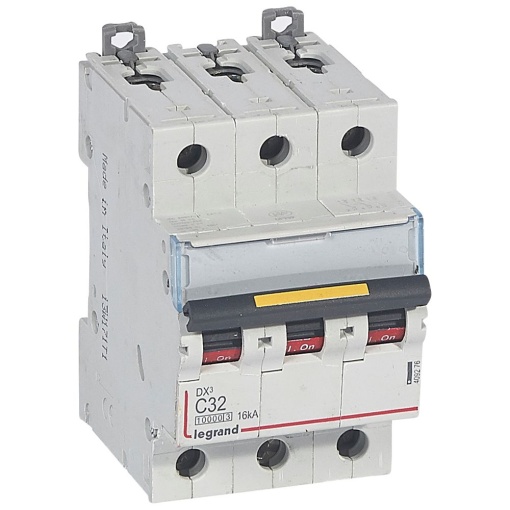 Disjuntores DX3 - 10000A16kA - 3P - 400 V - 32A - curva C - 3 módulos
