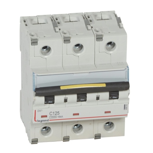 Disjuntores DX3 - 10000A16kA - 3P - 400 V - 125A - curva C - 4,5 módulos