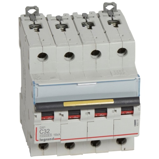 Disjuntores DX3 - 10000A16kA - 4P - 400 V - 32A - curva C - 4 módulos
