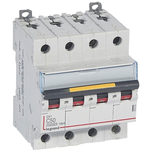 Disjuntores DX3 - 10000A16kA - 4P - 400 V - 50A - curva C - 4 módulos