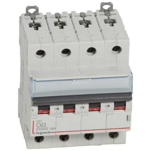 Disjuntores DX3 - 10000A16kA - 4P - 400 V - 63A - curva C - 4 módulos