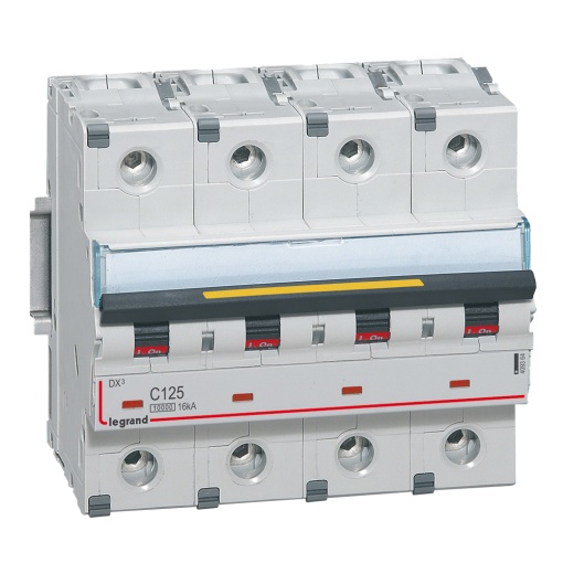 Disjuntores DX3 - 10000A16kA - 4P - 400 V - 125A - curva C - 6 módulos