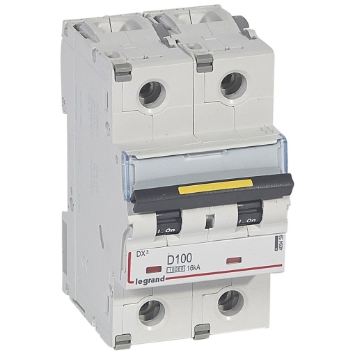 Disjuntores DX3 - 10000A16kA - 2P - 230400 V - 100A - curva D - 3 módulos