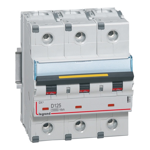 Disjuntores DX3 - 10000A16kA - 3P - 400 V - 125A - curva D - 4,5 módulos