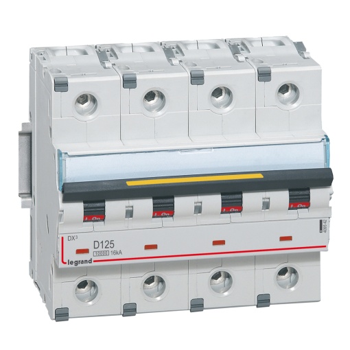 Disjuntores DX3 - 10000A16kA - 4P - 400 V - 125A - curva D - 6 módulos
