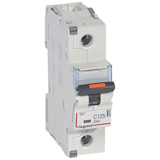 Disjuntores DX3 - 25kA - 1P - 230400 V - 125 A - curva C - 1,5 módulo