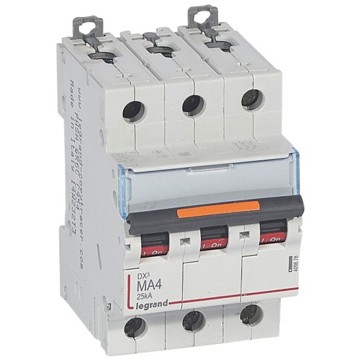 Disjuntores DX3 - 25kA - 3P - 230400 V - 4 A - curva MA - 3 módulos