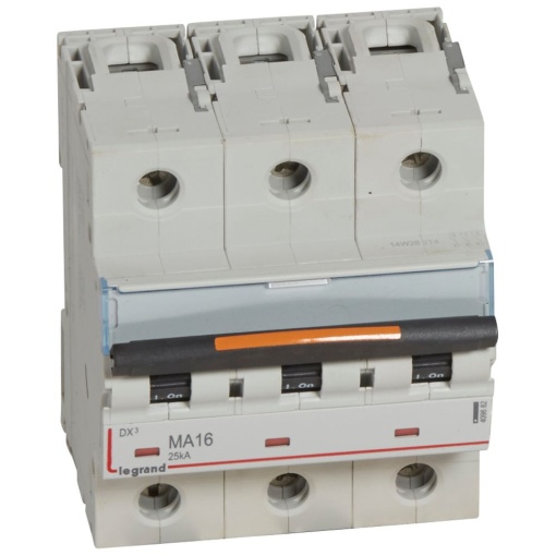 Disjuntores DX3 - 25kA - 3P - 230400 V - 16 A - curva MA - 4,5 módulos
