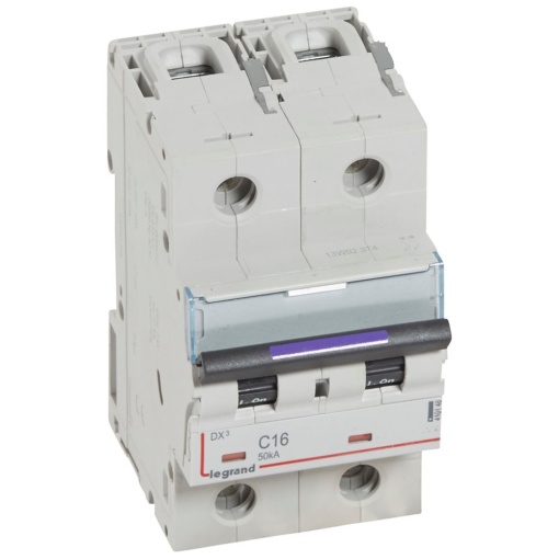 Disjuntores DX3 - 50kA - 2P - 230400 V - 16 A - curva C - 3 módulos