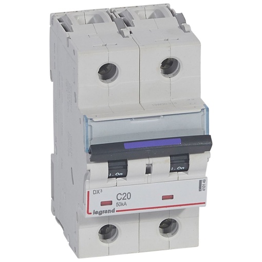 Disjuntores DX3 - 50kA - 2P - 230400 V - 20 A - curva C - 3 módulos