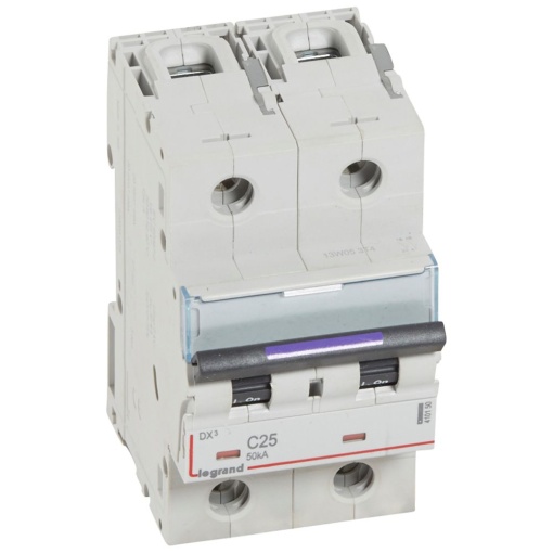Disjuntores DX3 - 50kA - 2P - 230400 V - 25 A - curva C - 3 módulos