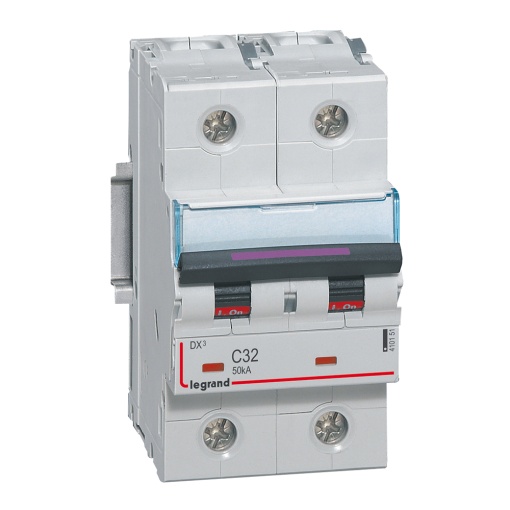 Disjuntores DX3 - 50kA - 2P - 230400 V - 32 A - curva C - 3 módulos