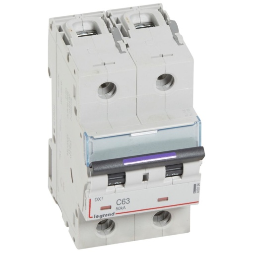 Disjuntores DX3 - 50kA - 2P - 230400 V - 63 A - curva C - 3 módulos