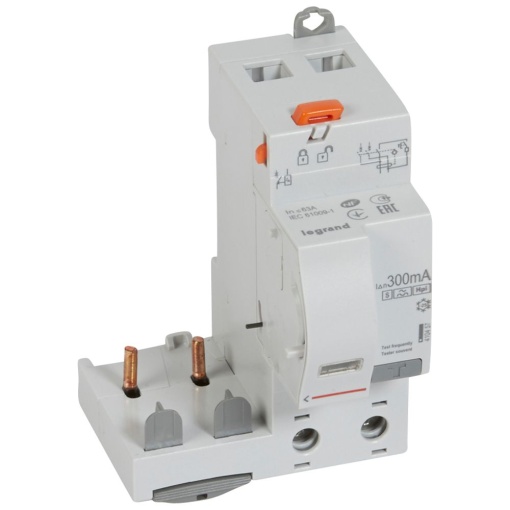 Bloco dif. adaptável DX3 p disj. 1Mpólo 2P 230 V 63 A 300mA seletivo - F