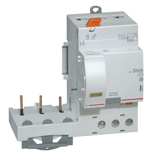 Bloco dif. adaptável DX3 p disj. 1Mpólo 3P - 400 V - 40 A - 30mA - tipo AC
