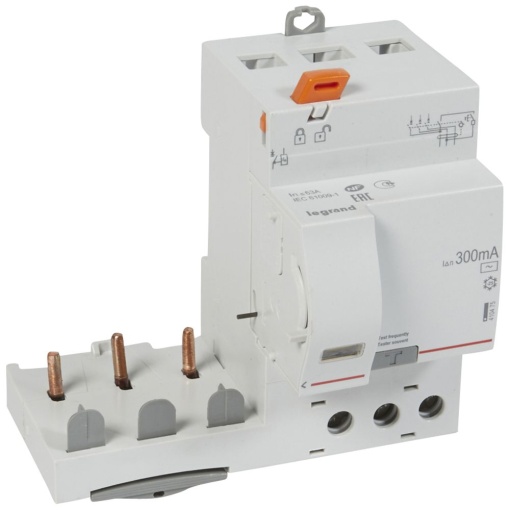 Bloco dif. adaptável DX3 p disj. 1Mpólo 3P - 400 V - 63A - 300mA - tipo AC