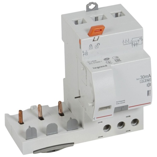 Bloco dif. adaptável DX3 p disj. 1Mpólo - 3P - 400 V - 63A - 30mA - tipo F