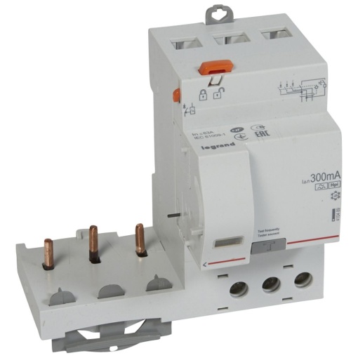 Bloco dif. adaptável DX3 p disj. 1Mpólo - 3P - 400 V - 63A - 300mA - tipo F