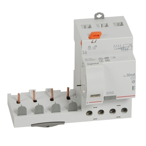 Bloco dif. adaptável DX3 p disj. 1Mpólo 4P - 400 V - 40A - 30mA - tipo AC