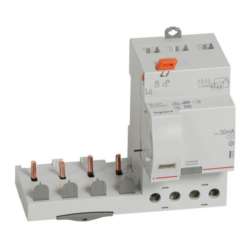 Bloco dif. adaptável DX3 p disj. 1Mpólo 4P - 400 V - 63A - 30mA - tipo AC