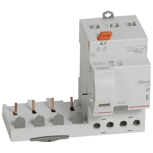 Bloco dif. adaptável DX3 p disj. 1Mpólo 4P - 400 V - 40A - 300mA - tipo AC